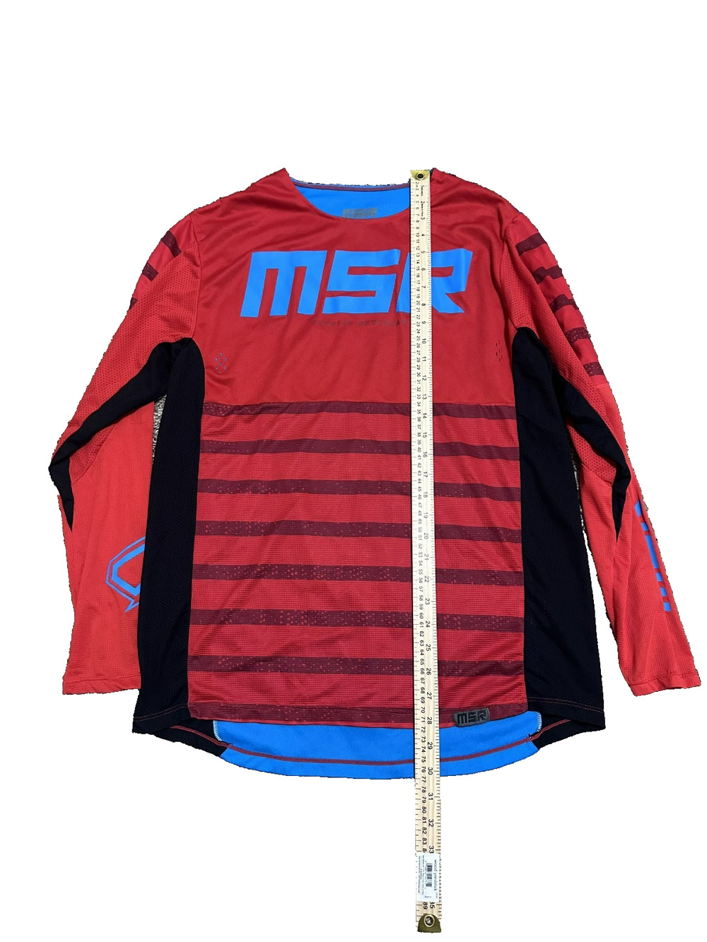 MSR NXT Motocross Jersey Men's Large Red Blue Black Long Sleeve Riding MX BMX